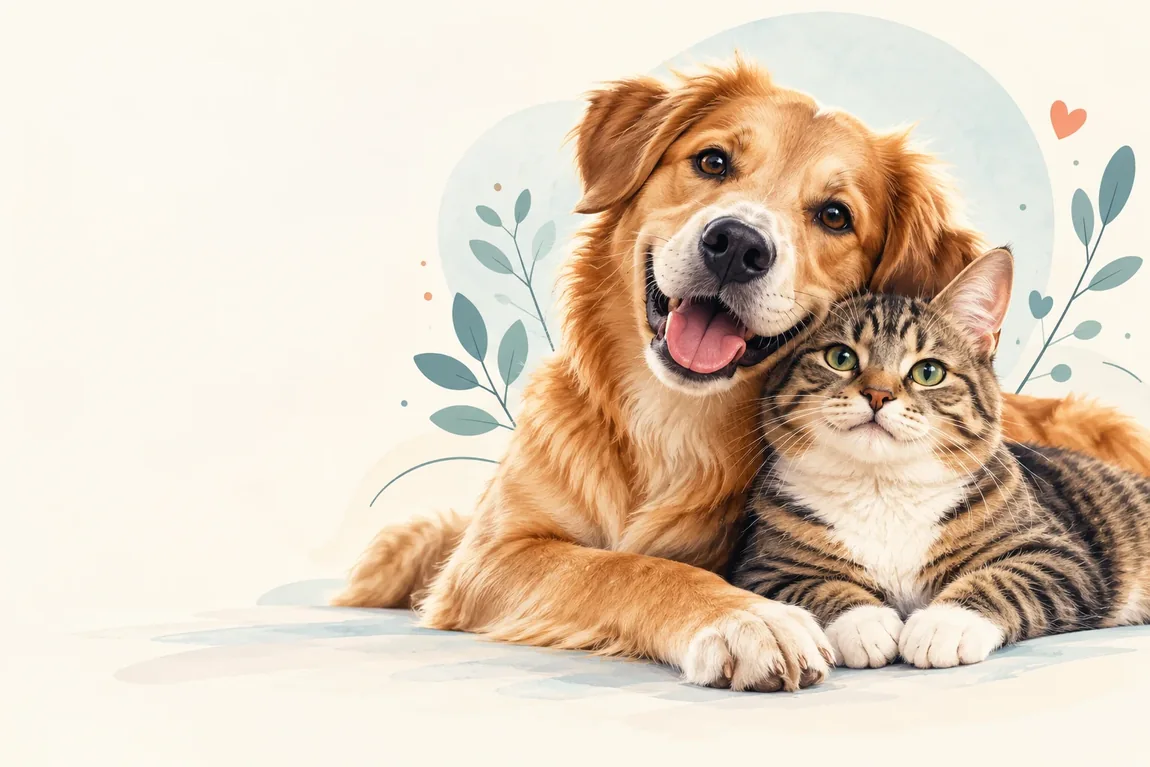 Un cane e un gatto, compagni di vita